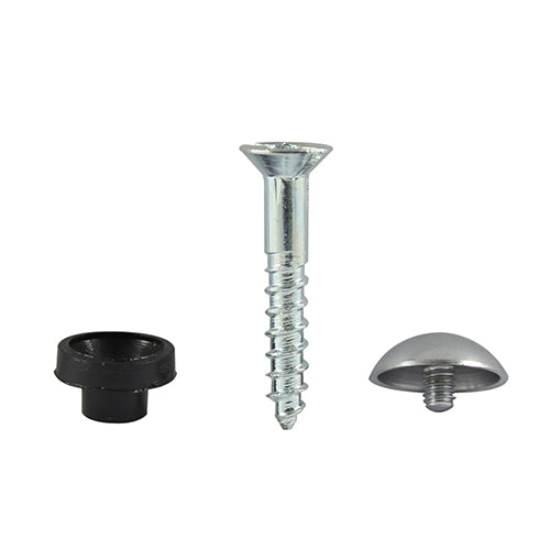 Mirror Hanging Screws - Zinc - Chrome Dome - 4.0 x 25 - 200pcs