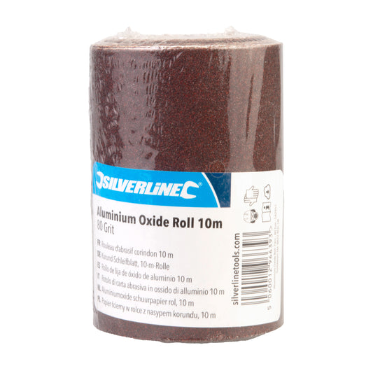 Silverline Aluminium Oxide Roll 10m 80 Grit