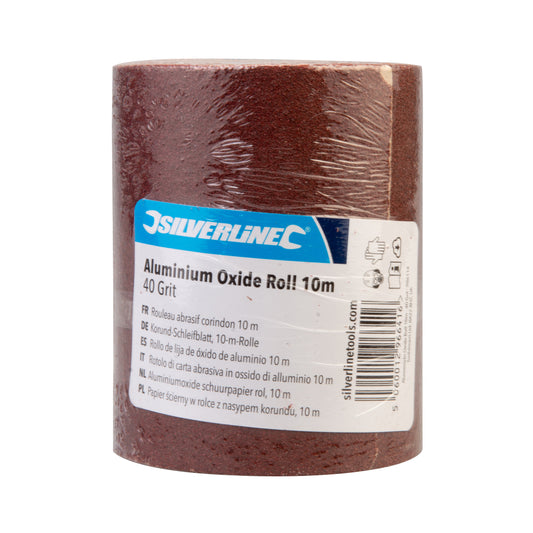 Silverline Aluminium Oxide Roll 10m 40 Grit