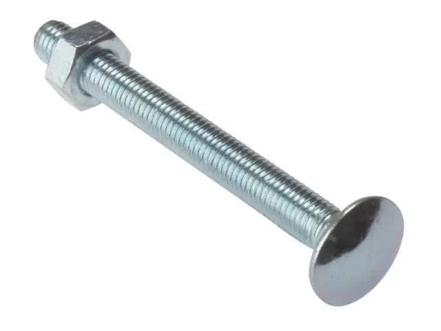 Forgefix Carriage Bolt & Nut BZP M6 x 50mm - Bag of 10