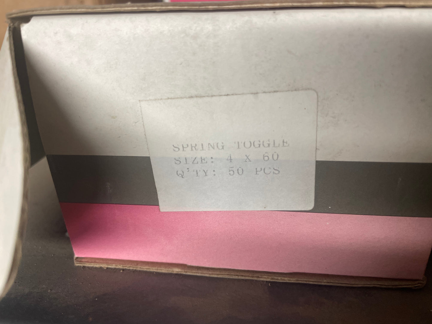 Pan head Spring toggles with washer - M4 x 60 - 50pcs