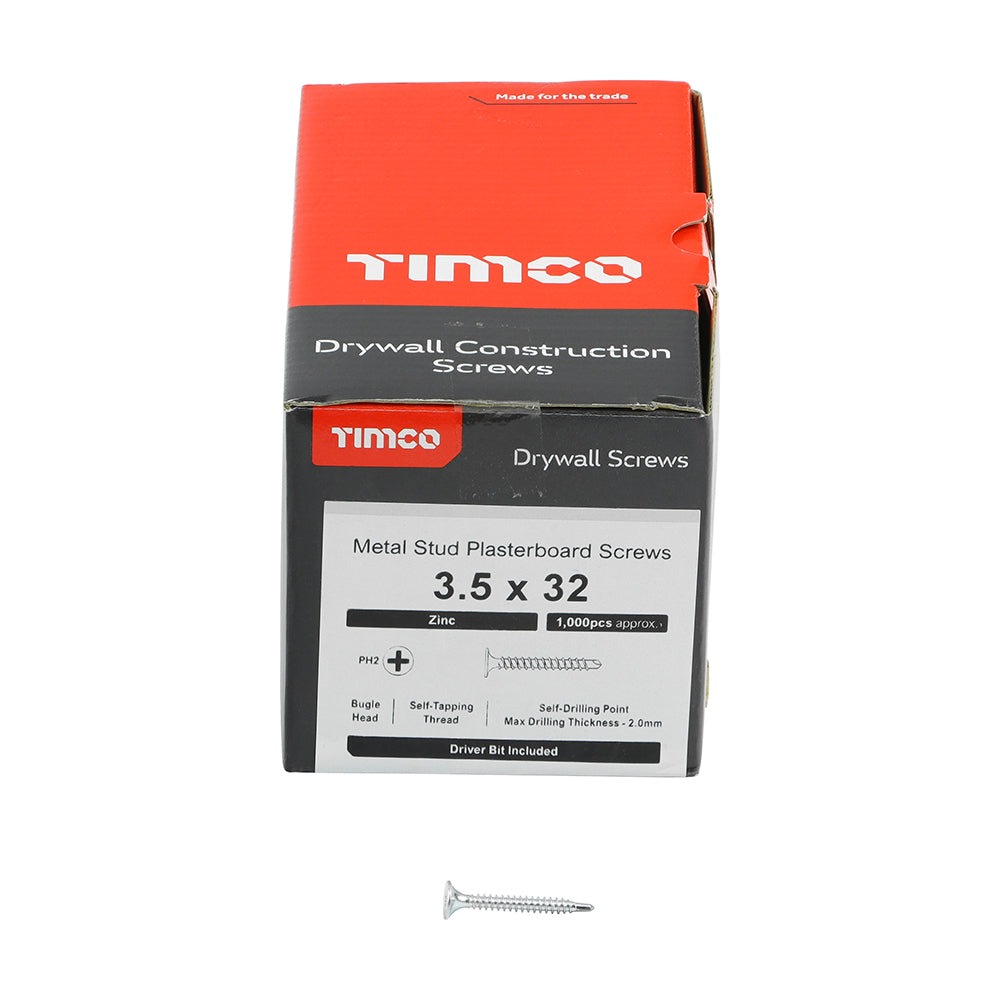 TIMCO Drywall Screws - PH - Bugle - Self Drilling - Zinc