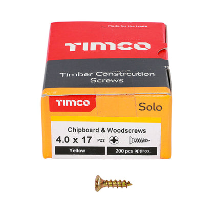 TIMCO Solo Chipboard & Woodscrews - PZ - Double Countersunk - Yellow