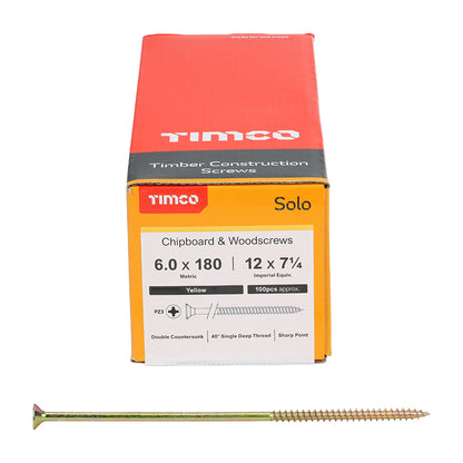 TIMCO Solo Chipboard & Woodscrews - PZ - Double Countersunk - Yellow