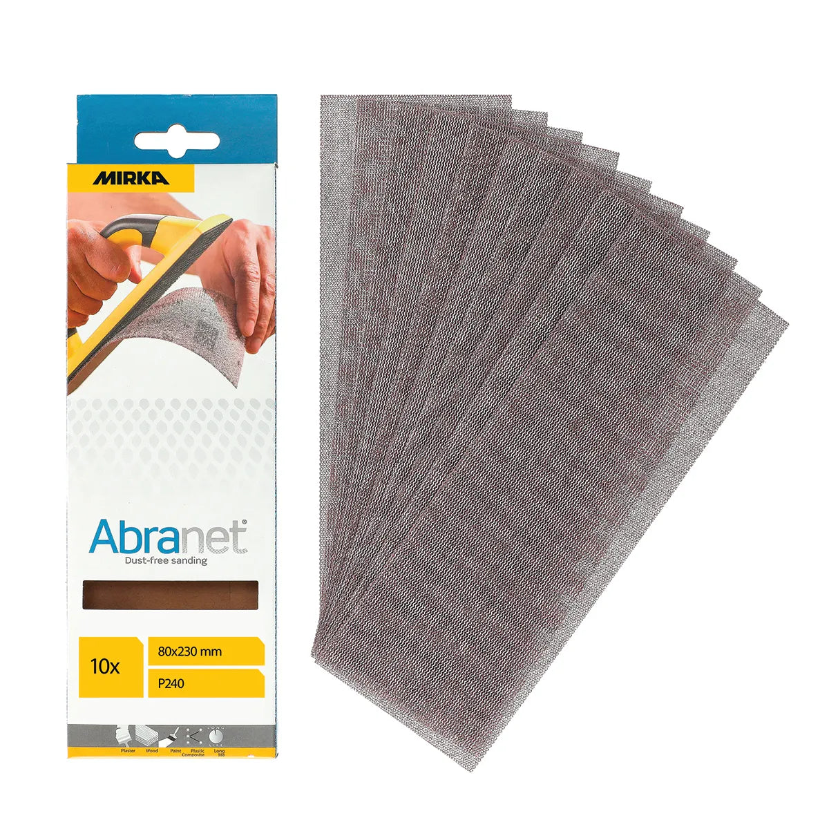 Abranet® 80 x 230 mm Grip P80 10pk