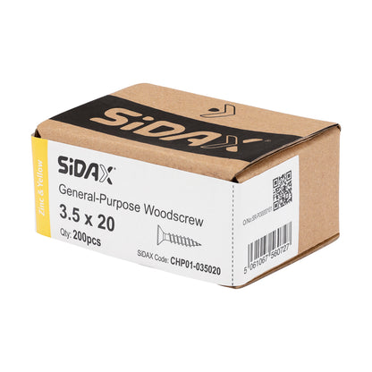General-Purpose Woodscrew PZ2 CSK ZYP 3.5 x 20mm (200 PCS / BOX)