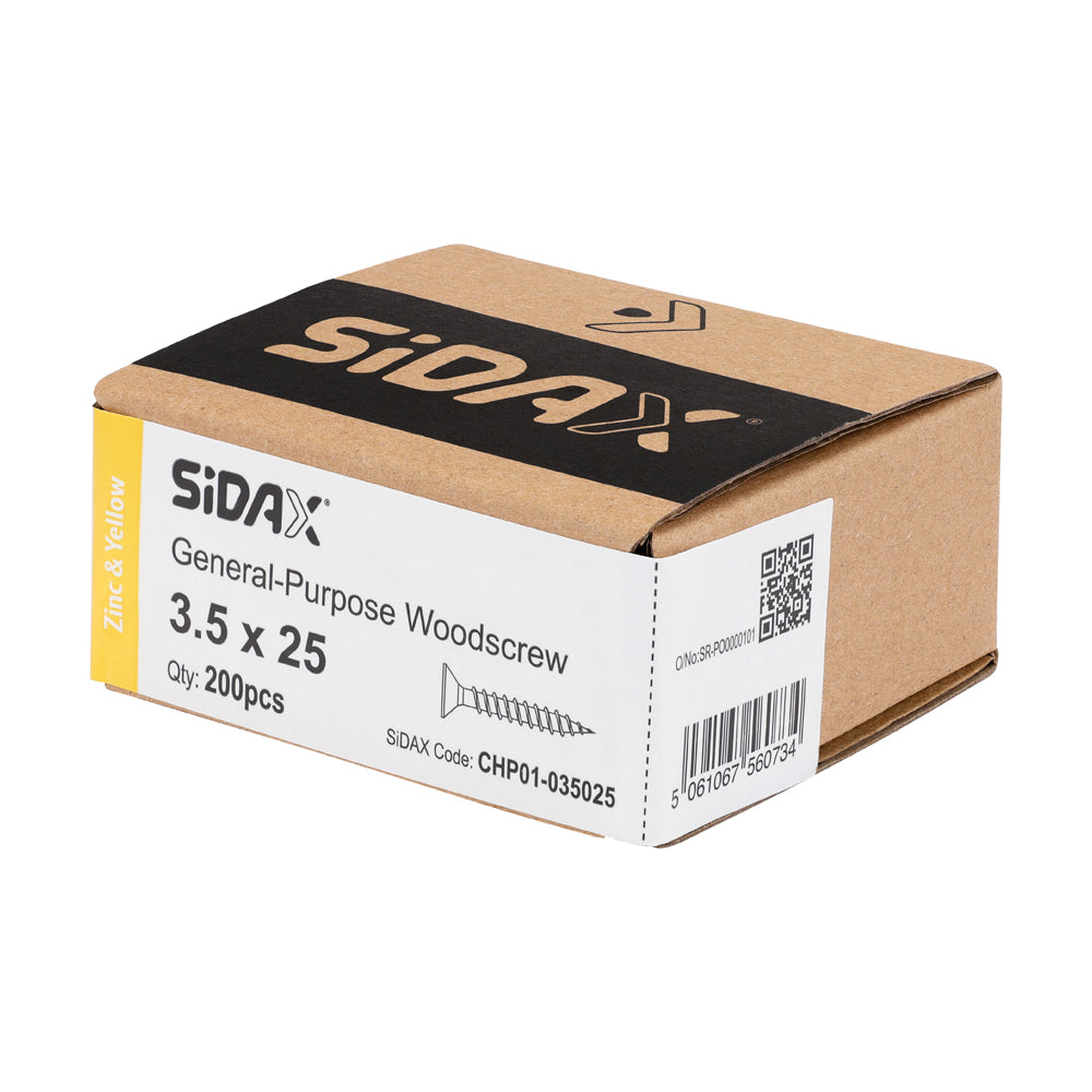 General-Purpose Woodscrew PZ2 CSK ZYP 3.5 x 25mm (200 PCS / BOX)