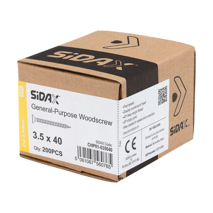 General-Purpose Woodscrew PZ2 CSK ZYP 3.5 x 40mm (200 PCS / BOX)