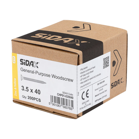 General-Purpose Woodscrew PZ2 CSK ZYP 3.5 x 40mm (200 PCS / BOX)