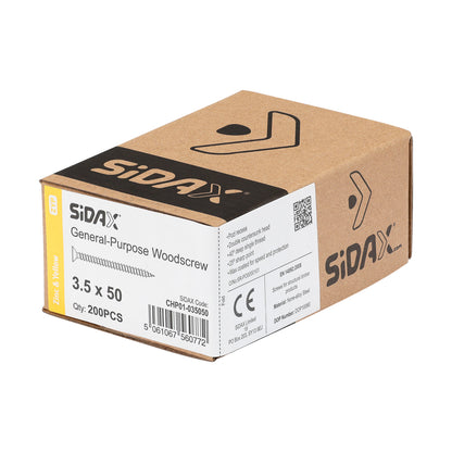 General-Purpose Woodscrew PZ2 CSK ZYP 3.5 x 50mm (200 PCS / BOX)