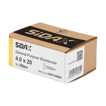 General-Purpose Woodscrew PZ2 CSK ZYP 4.0 x 20mm (200 PCS / BOX)