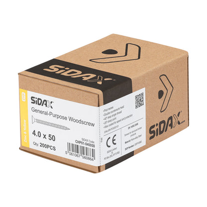 General-Purpose Woodscrew PZ2 CSK ZYP 4.0 x 50mm (200 PCS / BOX)