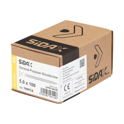 General-Purpose Woodscrew PZ2 CSK ZYP 5.0 x 100mm (100 PCS / BOX)