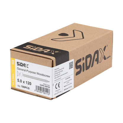 General-Purpose Woodscrew PZ2 CSK ZYP 5.0 x 120mm (100 PCS / BOX)