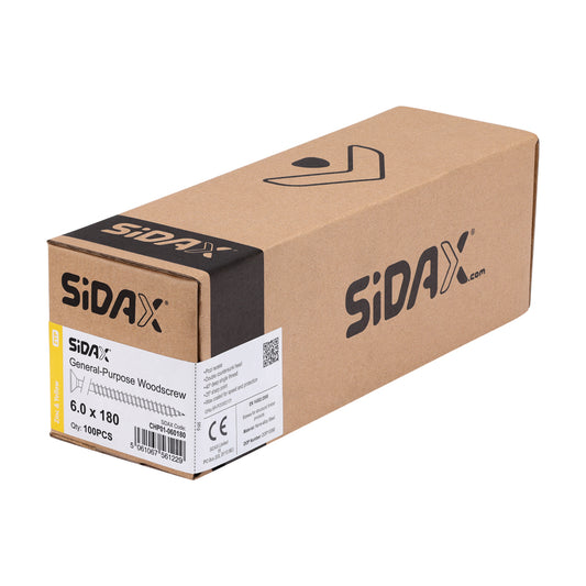 General-Purpose Woodscrew PZ3 CSK ZYP 6.0 x 180mm (100 PCS / BOX)