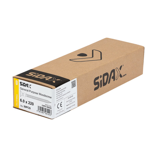 General-Purpose Woodscrew PZ3 CSK ZYP 6.0 x 220mm (50 PCS / BOX)