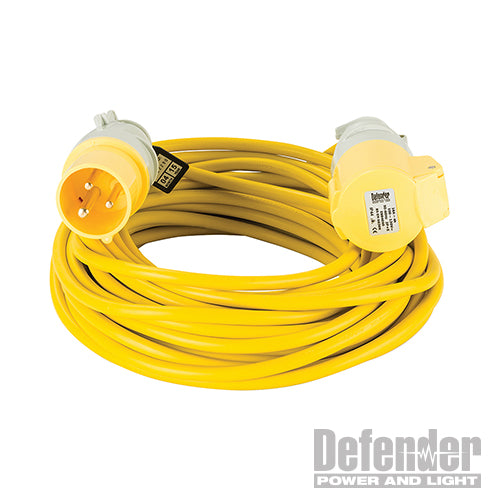 Defender Extension Lead Yellow 1.5mm2 16A 14m - 110V