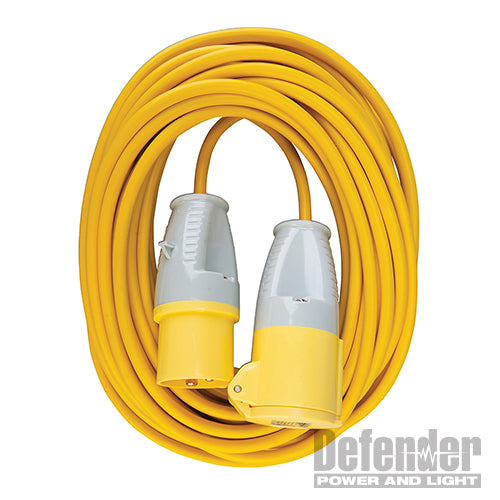 Defender Extension Lead Yellow 1.5mm2 16A 14m - 110V