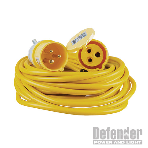 Defender Extension Lead Yellow 1.5mm2 16A 14m - 110V