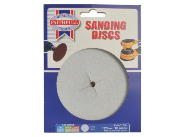 Paper Sanding Disc 6 x 125mm Assorted (Pack 10)