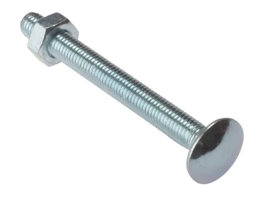 Forgefix Carriage Bolt & Nut BZP M10 x 75mm - Bag of 10