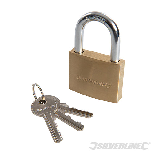 Silverline Brass Padlock 50mm