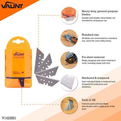Vaunt Utility Knife Blades - Pack of 100