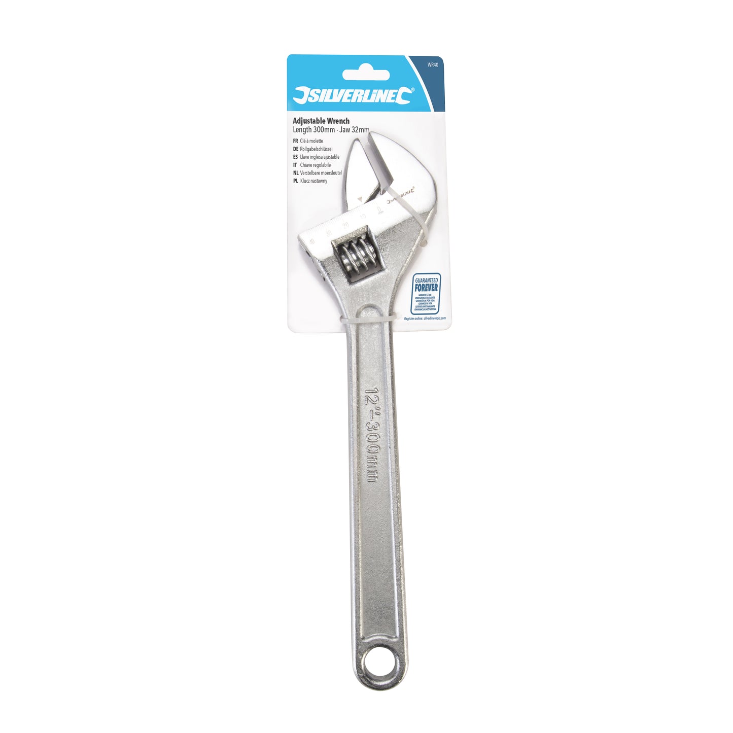 Silverline Adjustable Wrench Length 300mm - Jaw 32mm
