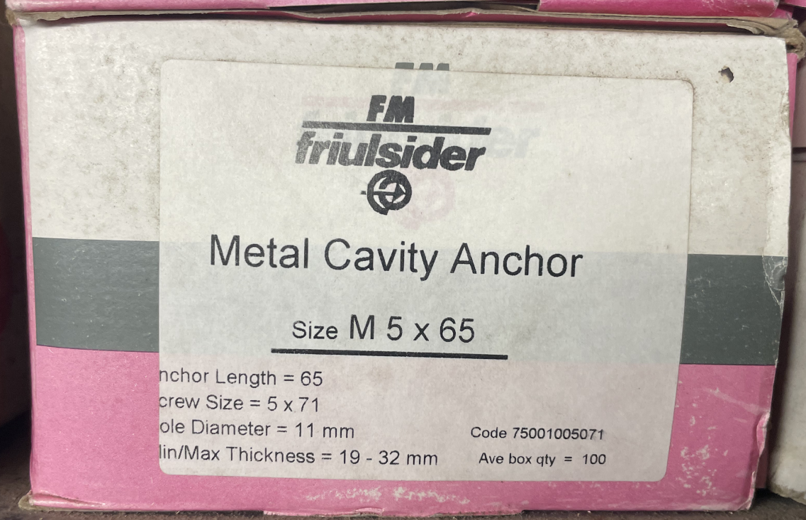 Metallic Anchor for Plasterboard