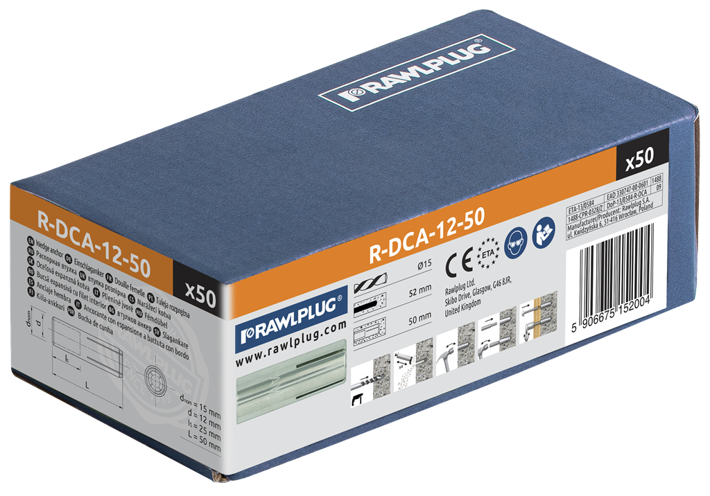 R-DCA DROP-IN ANCHOR M12X50 MM [BOX OF 50]